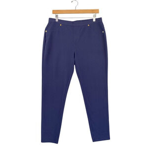 Michael Michael Kors Pants Womens L Skinny Twill Pull On Blue Stretch Leggings
